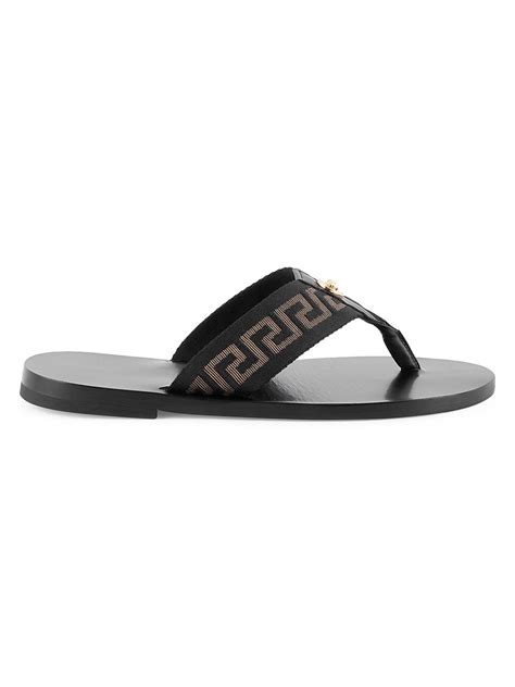 versace nero oro|Versace Nastro Logo Leather Sandals In Nero Oro .